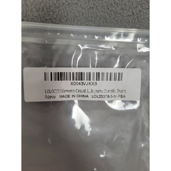 LOLOCCI Overall Shorts for Women Summer Romper Denim Jumpsuit Pockets Medium - Picture 9 of 9